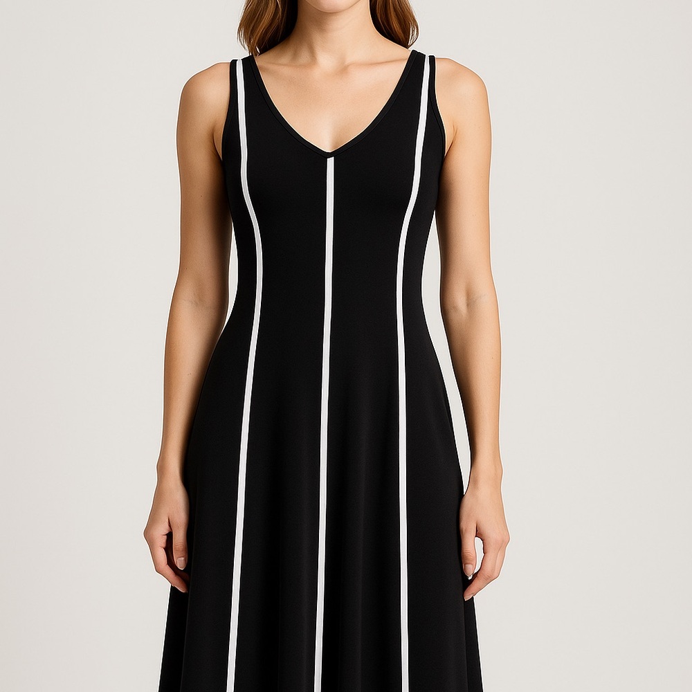 Silver Jeans Black Dress with White Stripes